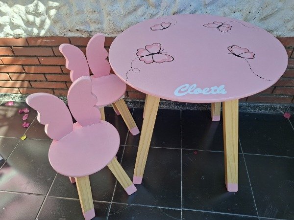 Producto - MESA Y 2 BANCOS MARIPOSA GRANDE - 1