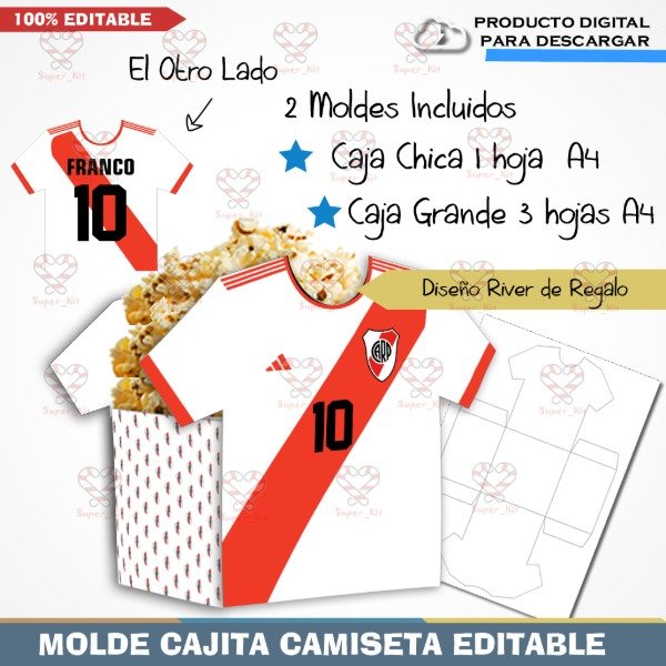 Producto - Plantilla Editable Caja Camiseta + River