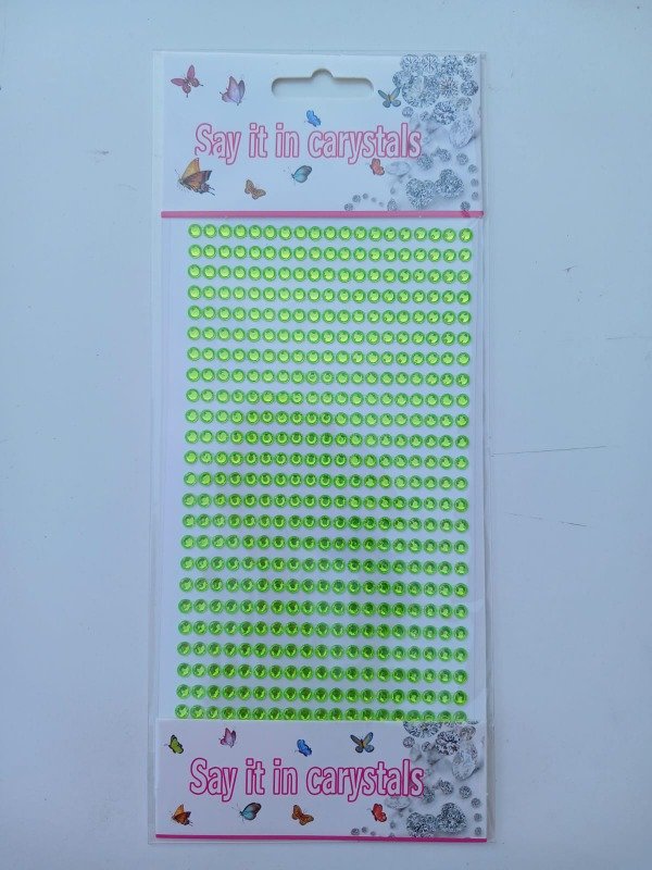 Producto - Cristales Autoadhesivos 456 PCS Verde Manzana