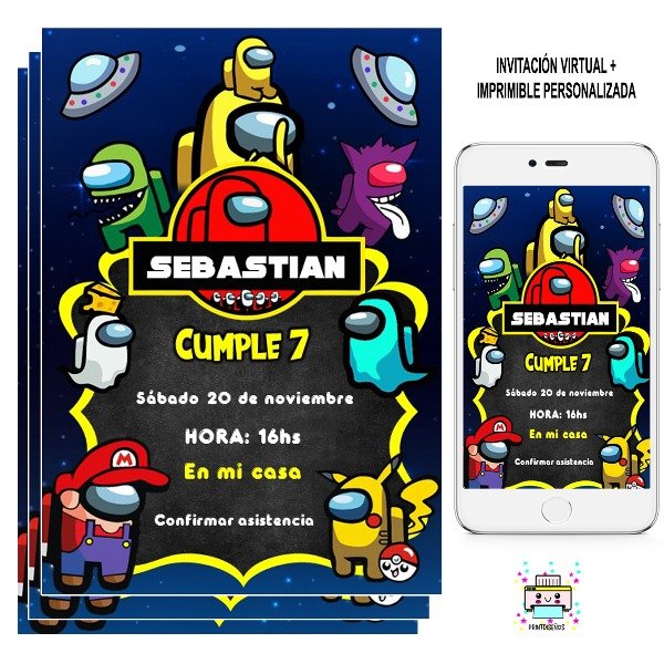 Producto - Tarjeta Invitación digital Among Us