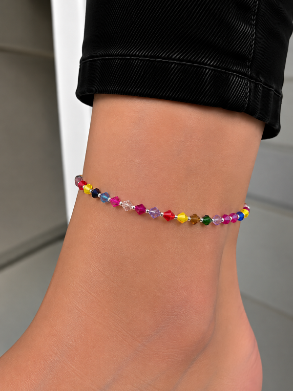 Producto - Tobillera de colores en plata 925
