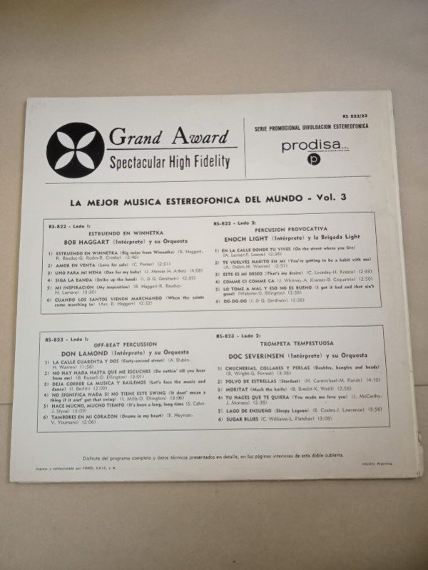 Producto - La mejor música estereofónica del mundo #3 - Haggart Light - Grand Award S/F - 1