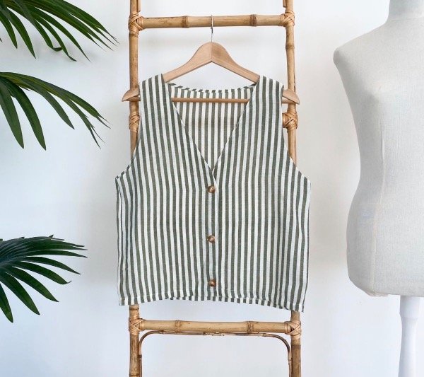 Producto - Chaleco rayas verde