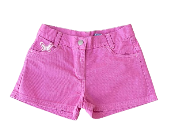 Producto - Short gabardina con bordado violeta