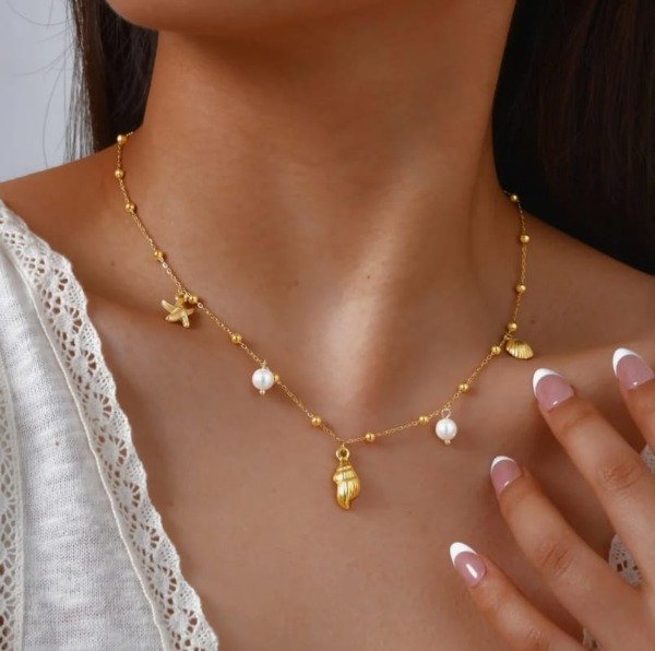 Producto - COLLAR MAR. ACERO DORADO