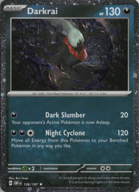Producto - Darkrai - 136/197 - Obsidian Flames - Holo Cosmos Promo