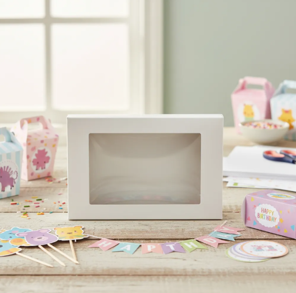 Producto - Kit Imprimible Molde Caja Rectangular con Visor Editable