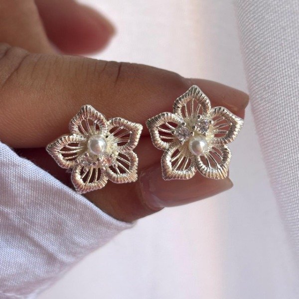 Producto - Aros Flor Perla (cod.915)