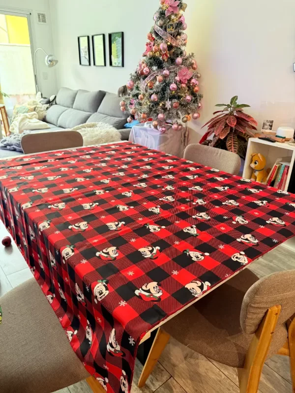Producto - MANTEL-LONA MICKEY NAVIDEÑO ROJO  150CMX150CM