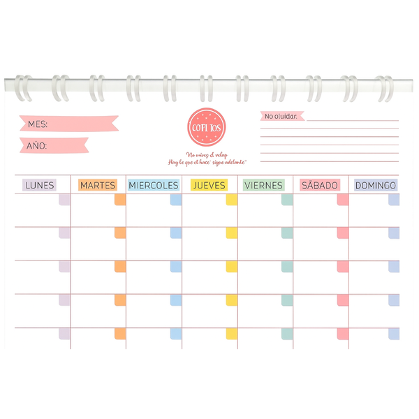 Producto - Planner mensual anillado