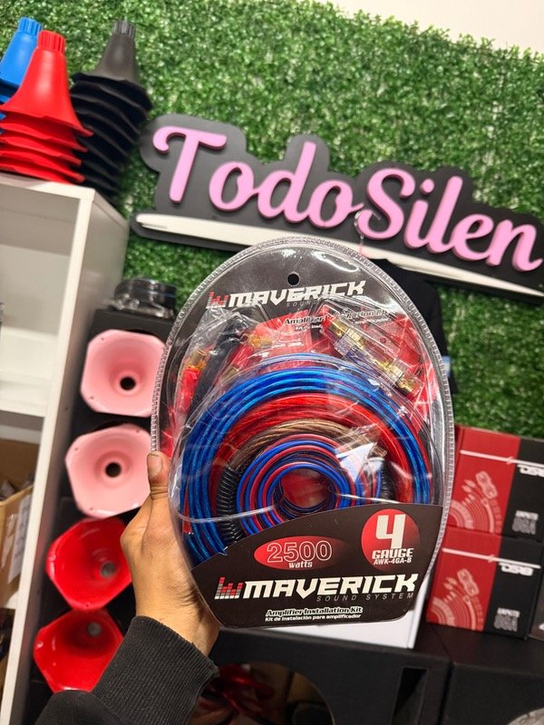 Producto - KIT DE CABLES DE 4 GAUGES MAVERICK PARA 2500W