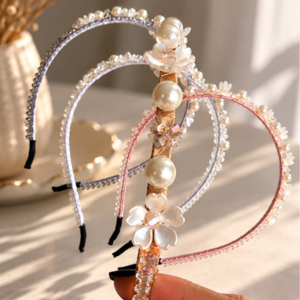 Producto - Vincha Flores con PERLAS - 4
