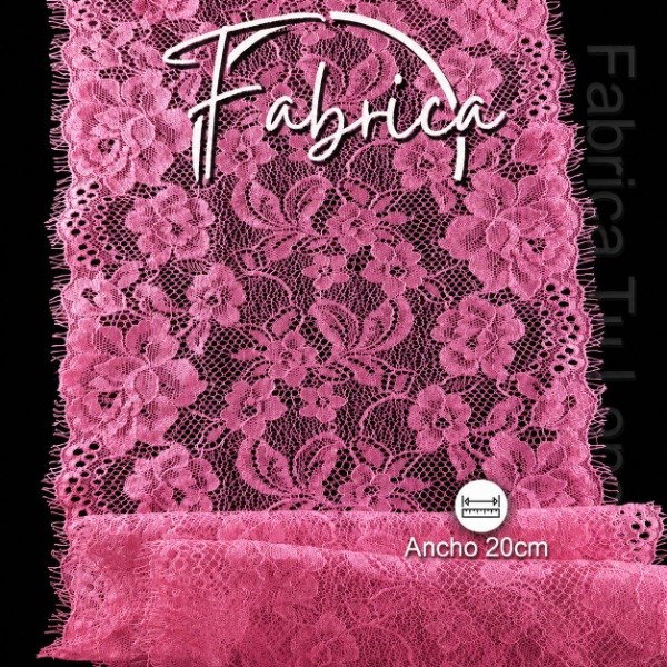 Producto - PS349 Puntilla Rosa Chicle. Medida: 20cm (por metro)