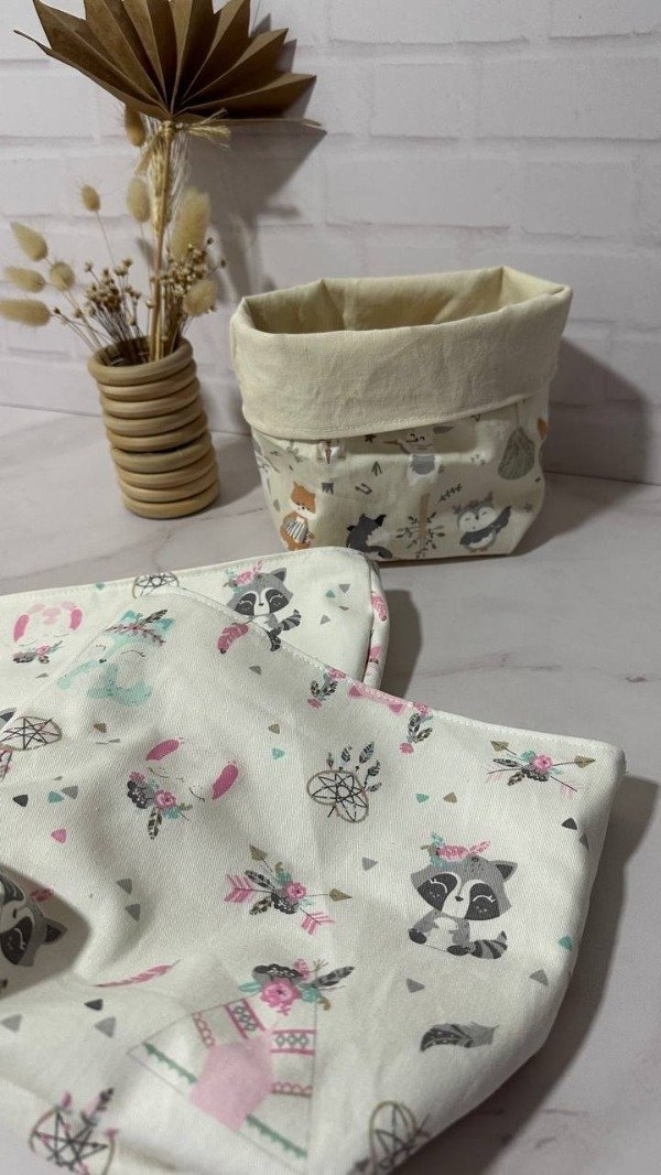 Producto - CESTA GUARDATUTTI chica animales rosa - 0