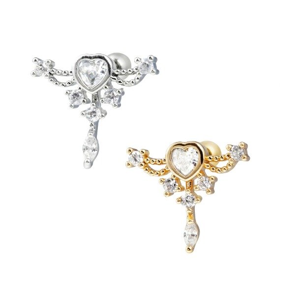 Producto - Barbell Heart Zirconia