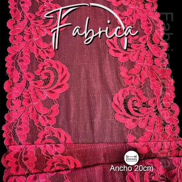 Producto - PS329 Puntilla Cereza. Medida: 20cm (por metro)