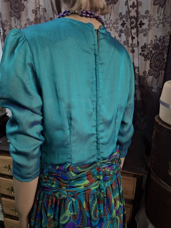 Producto - Vestido Vintage Estampado Verde Años 80 - 9