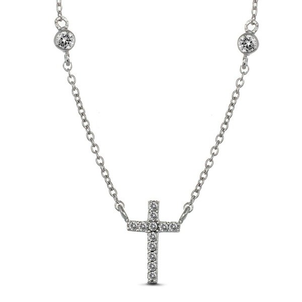 Producto - Conjunto cruz piedras blancas