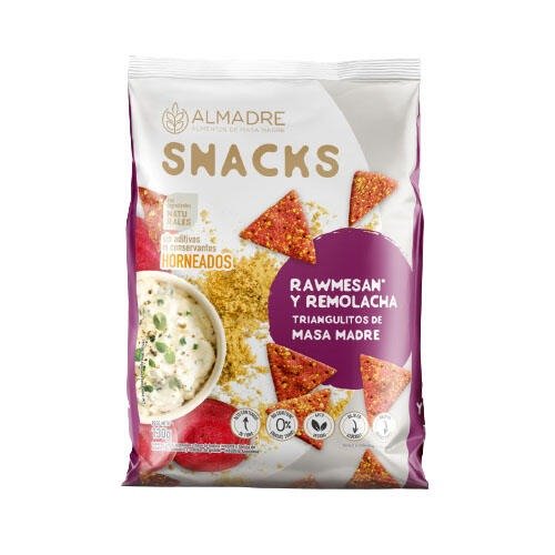 Producto - Snacks de Masa Madre Rawmesan y Remolacha x 130g ALMADRE
