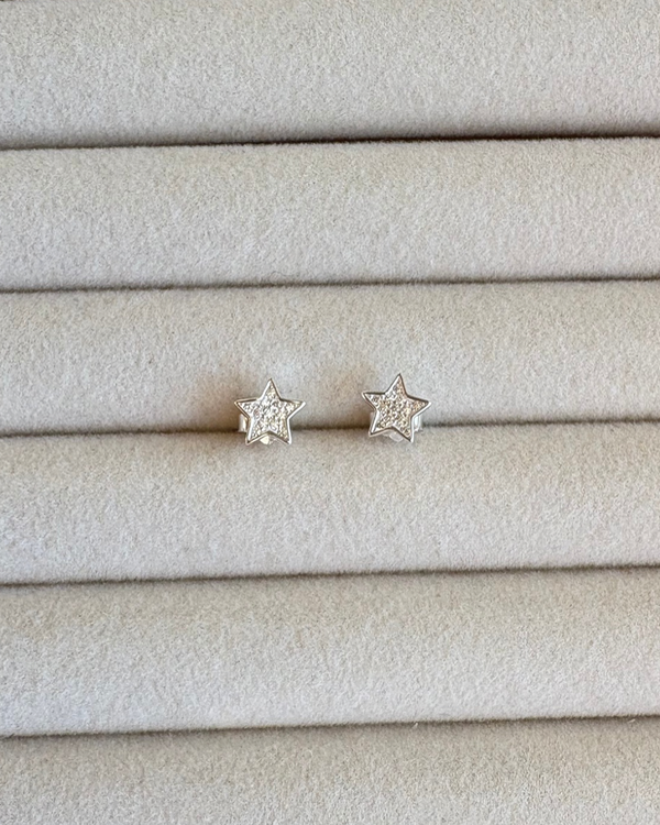 Producto - Aros estrella con micropave de plata 925