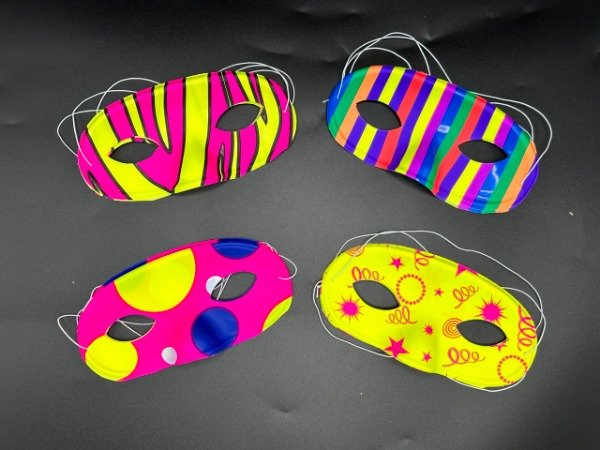 Producto - Antifaces Fluor Estampados Plasticos x 12U