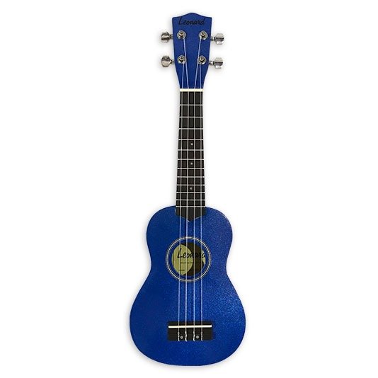 Producto - LEONARD UKELELE SOPRANO CON FUNDA - COLOR AZUL SPARKLE
