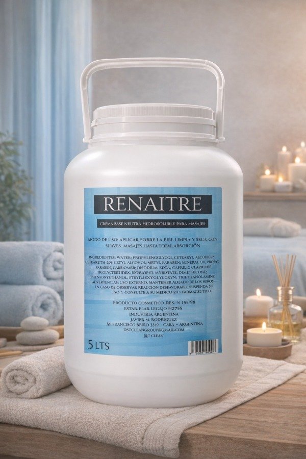 Producto - CREMA BASE PARA MASAJES  Pote 5KG Aprobada por ANMAT