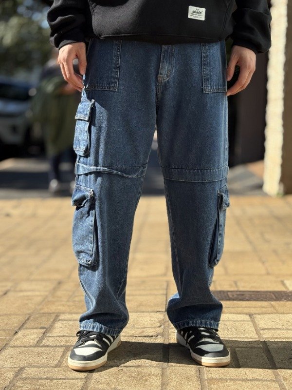Producto - Jean cargo Baggy azul