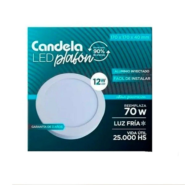 Producto - Plafón Candela  redondo 12 W  Luz Fría o cálida