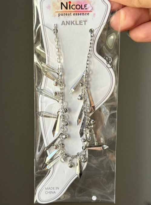 Producto - Tobillera plateada + strass