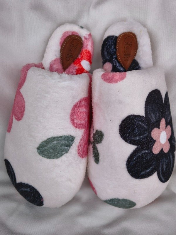 Producto - Flores. Pantuflas Polar Soft