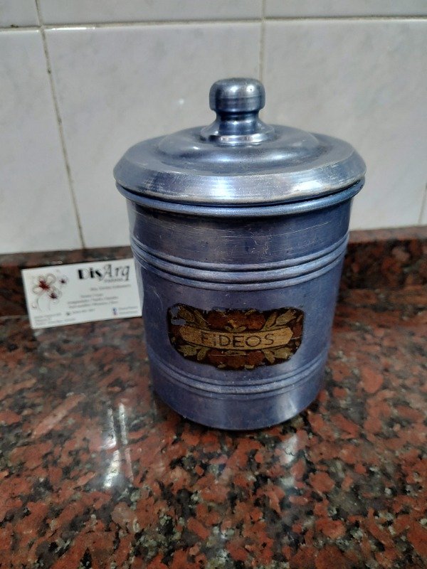 Producto - Tarro vintage aluminio celeste