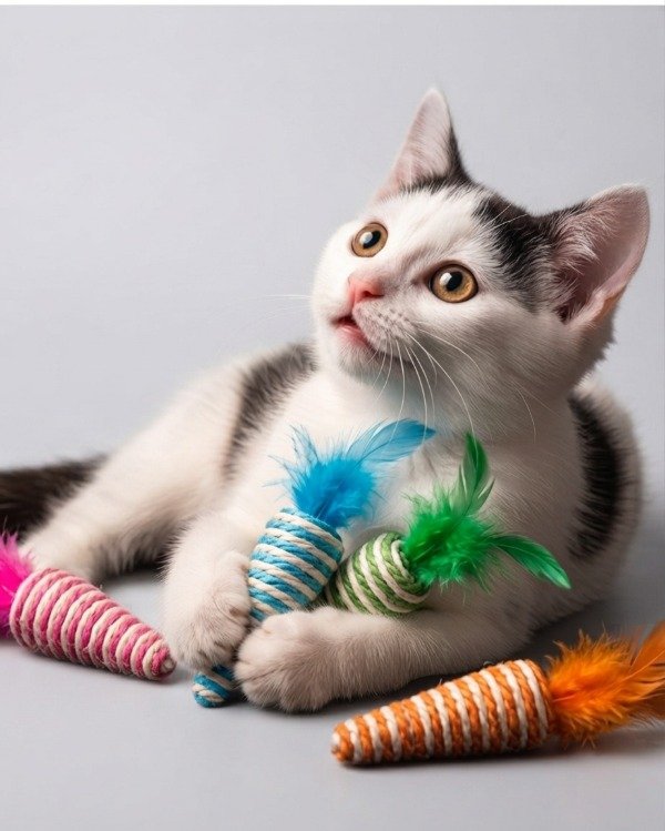 Producto - Juguete Para Gatos Zanahoria Con Hilo Sisal Y Plumita pack x2 unidades - 0