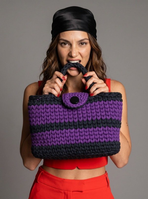 Producto - Bolso Tejido Artesanal en Trapillo - 6