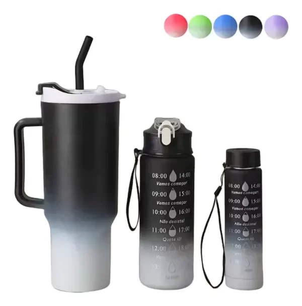 Producto - Vaso Quencher de 1L con Botellas Motivacionales 3en1