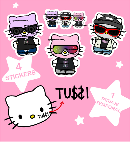 Producto - Pack Stickers + Tatuaje temporal Tussiwarriors