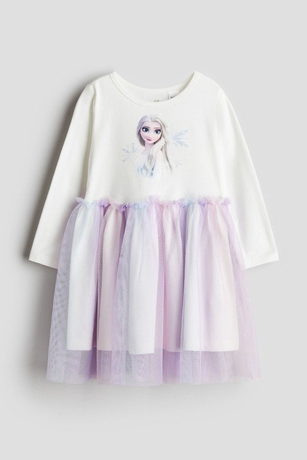 Producto - HyM. Vestido con pollera de tul blanco frozen