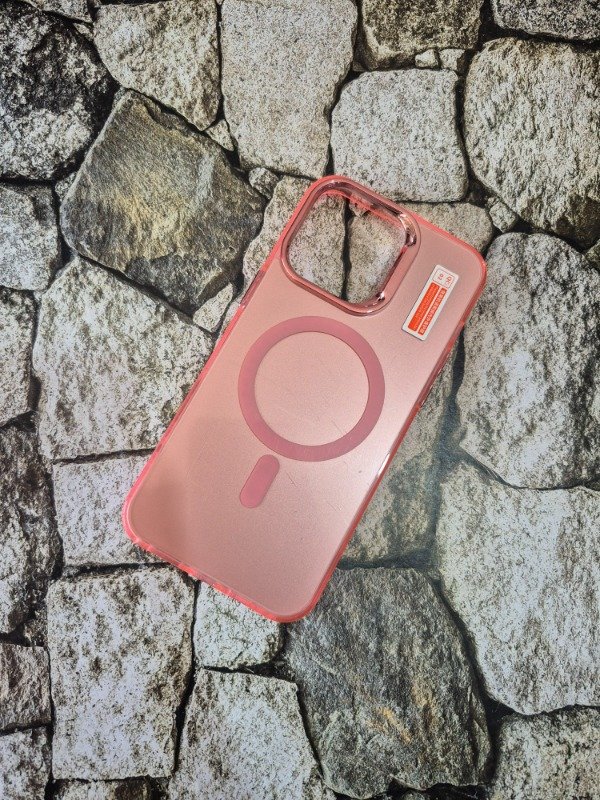 Producto - Funda rigida magsafe metalizada Iphone 15 Pro Max rosa
