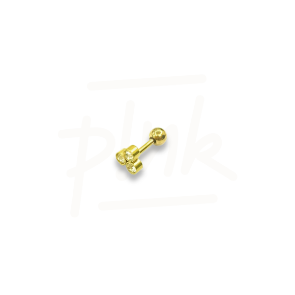 Producto - HELIX ACERO DORADO TRES STRASS