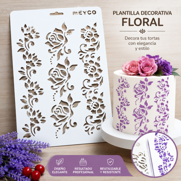 Producto - Stencil  guarda de flores y rosas