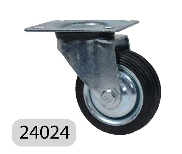 Producto - Rueda de Chapa y Goma con Soporte Giratorio - RH24024