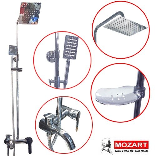 Producto - SET DUCHA 7 PIEZAS ZINC Y ACERO INOXIDABLE FACIL INSTALACION  - 2043