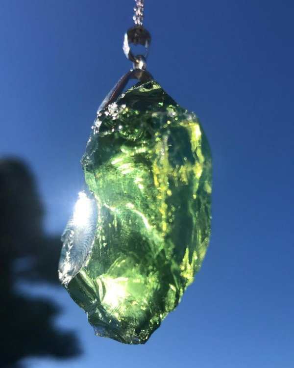 Producto - COLGANTE ANDARA EN BRUTO VERDE PLATA 925 - 0