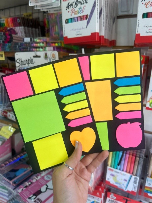Producto - Set de Notas Fluo señaladores, tacos y formitas de papel
