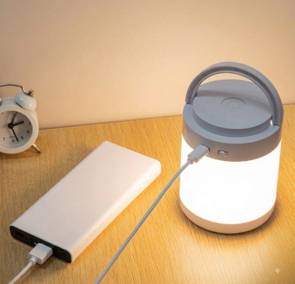 Producto - 0702 Velador Lampara Con Reloj Recargable Usb Tactil Ajustable - 4