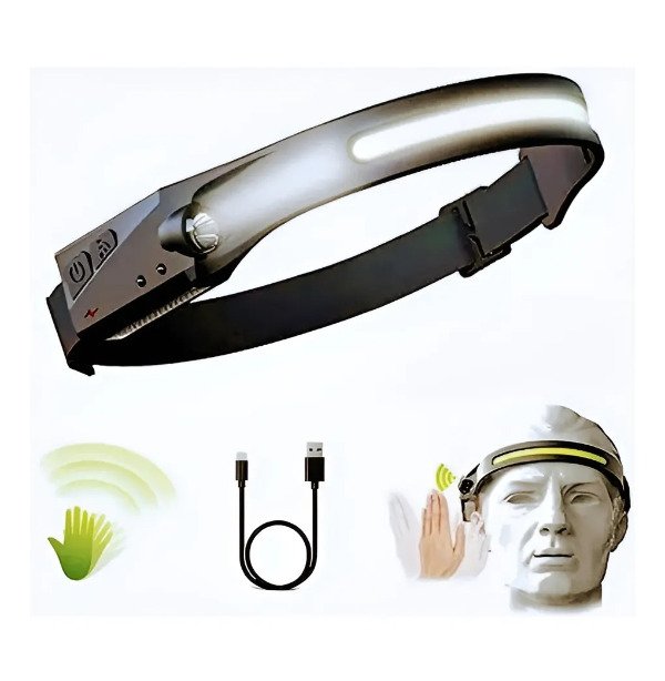 Producto - Linterna Vincha Minera Led Recargable 350lum + Cable Usb