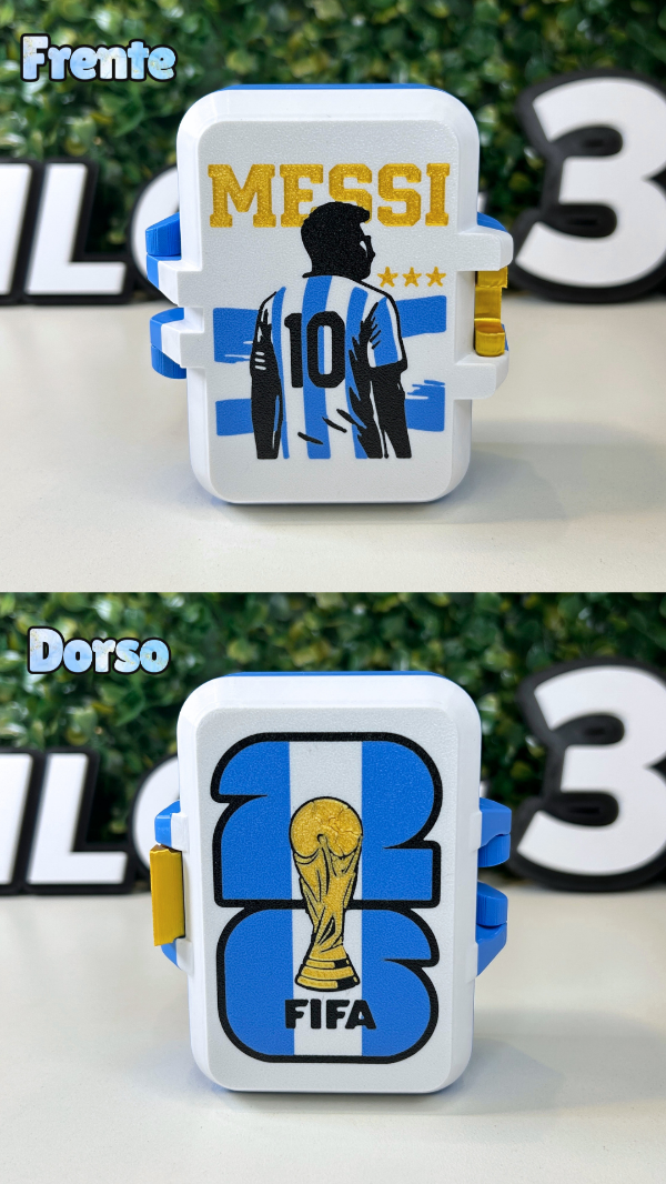 Producto - Caja Porta Figuritas Doblefaz (Messi-Fifa Copa Arg)