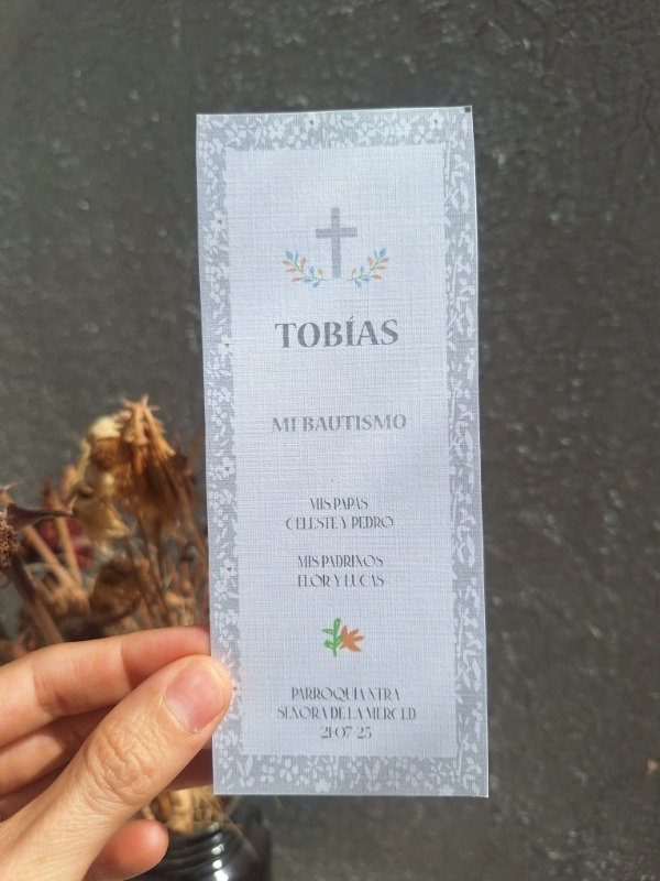 Producto - Estampita Bautismo "Tobi" - 0
