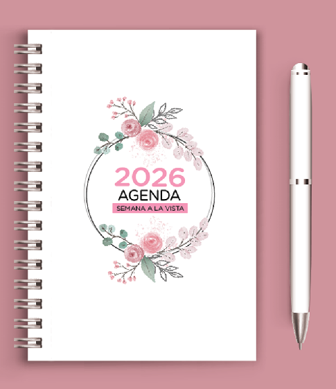 Producto - AGENDA SEMANA A LA VISTA 2026 COLOR - MINIMALISTA