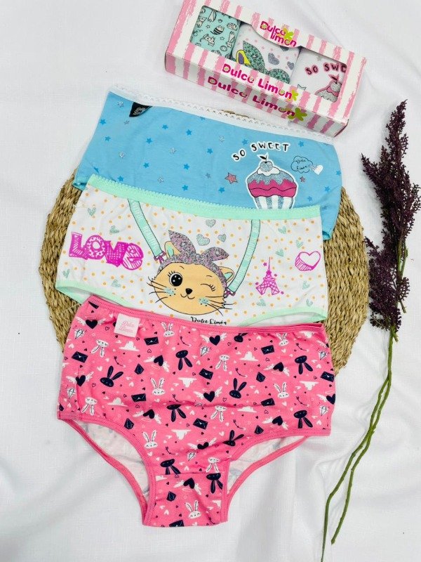 Producto - Art. 1923/14- DULCE LIMON - PACK X3 Bombacha de Niña